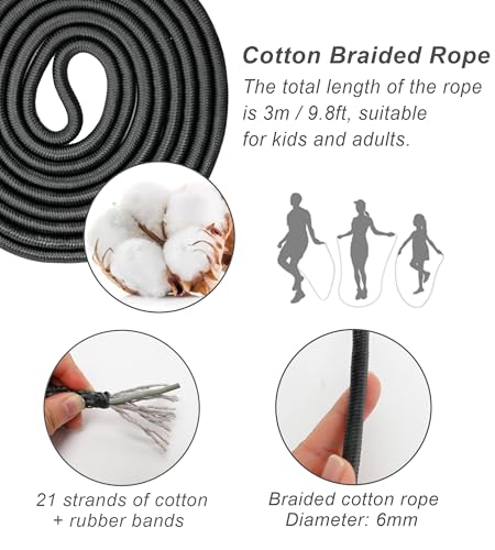 Jump Rope for Women Men Kids, EGOSKY Adjustable Wooden Handle Skipping Rope for Adult Boys Girls Fitness Exercise Outdoor Activity - Image 4