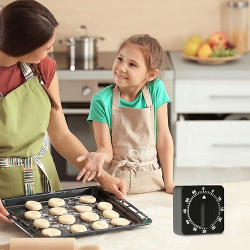 Kurzzeitmesser, Mechanischer Küchentimer, Eieruhr 60 Minuten, Timer mit Lauter Alarm für Kochen, Sport, Studieren, Schwarz – Bild 8