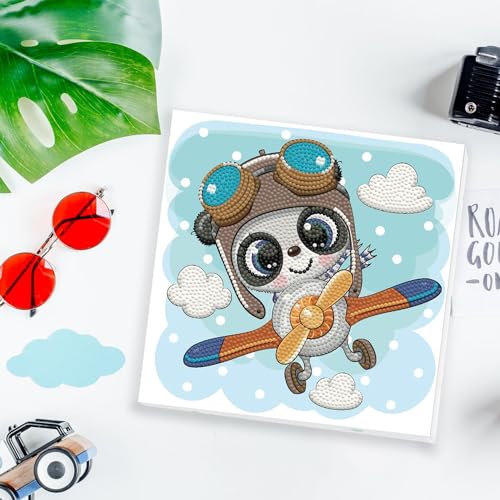Image of DIAMOND DOTZ Top Flight Diamond Painting Kits for Adults - Diamond Art Kits a Relaxing Creative Craft Kit with Dotz Gems 8.7x8.7