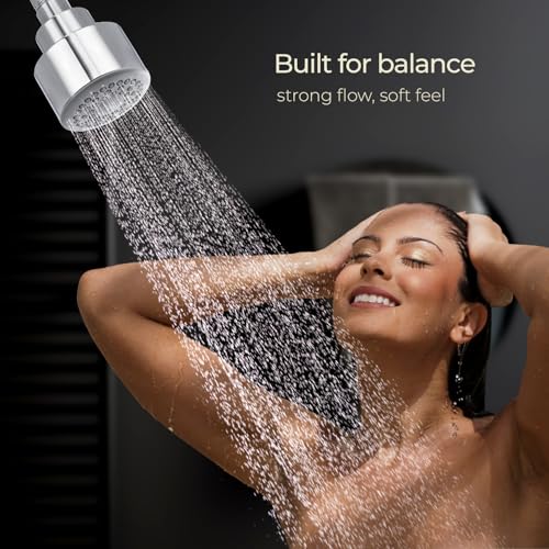 Image of Mila Presso Single Function Overhead Shower Head | Rain | Chrome Finish Round Showerhead for Wall Mount | Durable ABS Body, Wide Coverage, Easy Install | Bathroom Fitting