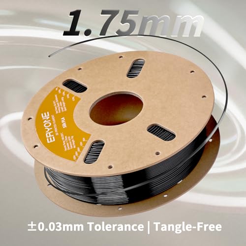 Image of ERYONE Silk PLA Filament for 3D Printer 1.75mm + /- 0.03mm, Shiny Filament 1kg (2.1lbs) /Spool, Black
