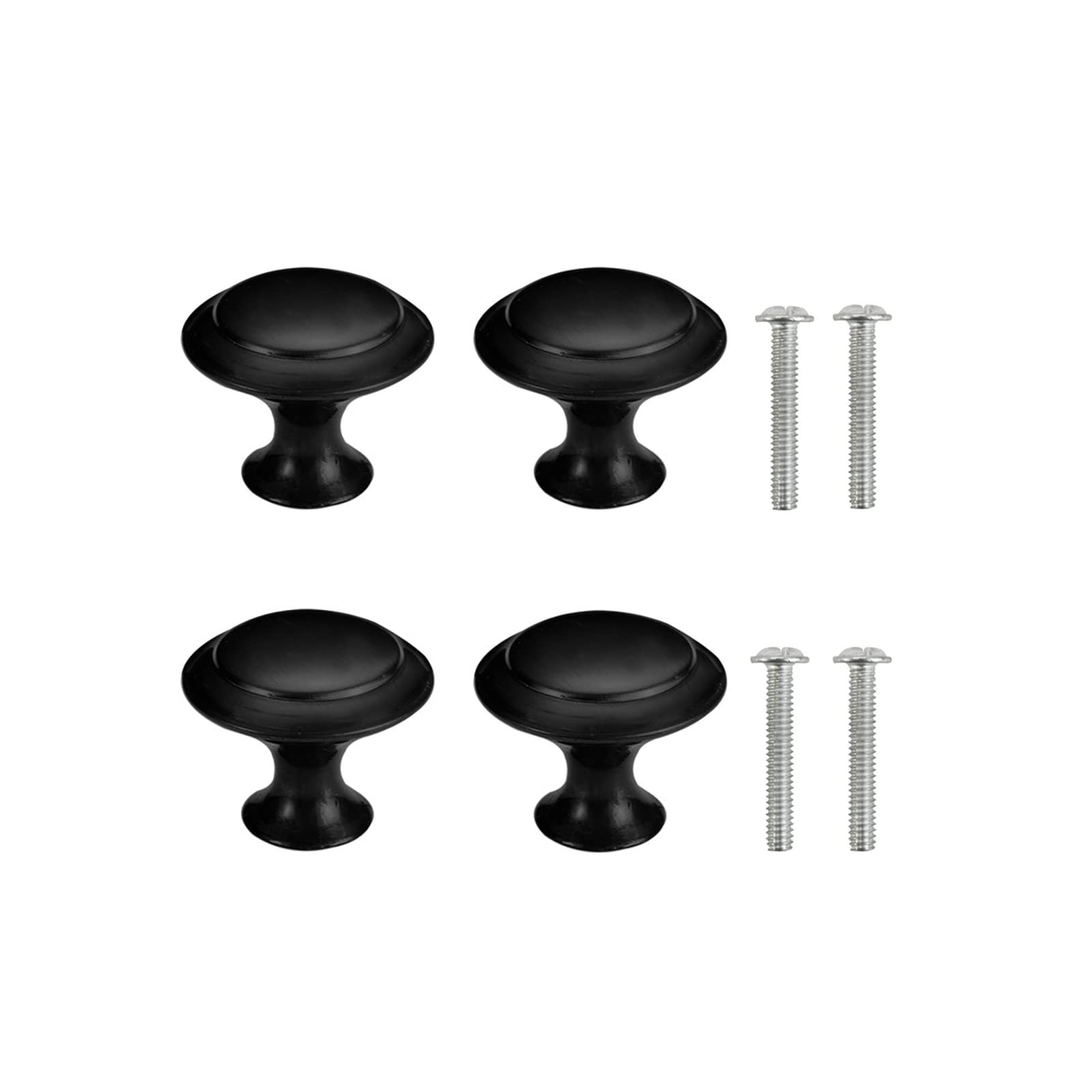 Yesmin Black 4 Piece Cabinet Door Knobs,Cupboard Drawer Door Knob For Kitchen Furniture Cabinet Knob With Screws-(Small)