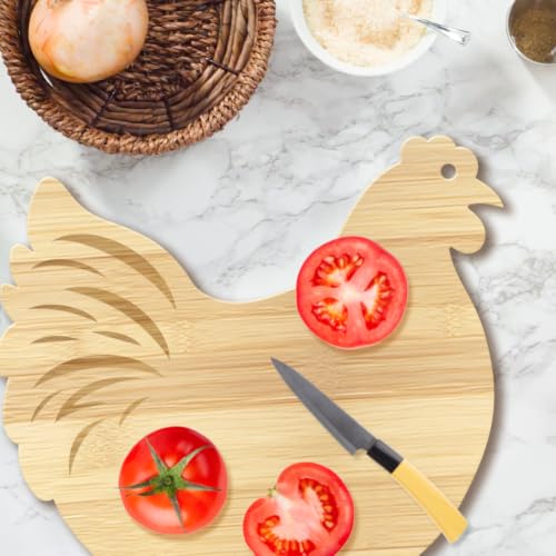 Tabla de cortar de bambú con diseño de pollo miniatura 5