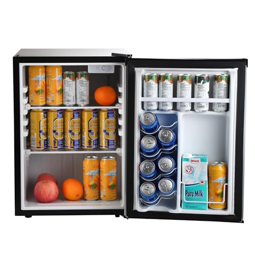 Image of Magic Chef 2.6-cu. ft. Mini Fridge in Stainless Steel, Small Compact All Refrigerator with No Freezer for Bedroom, Apartment, Dorm Room, Office