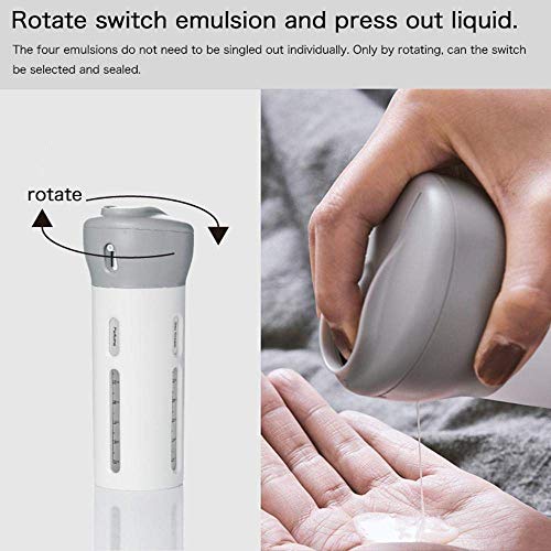 Image of 4 in 1 Travel Bottle Dispenser | Refillable Leak Proof | Toiletries Cosmetic Liquid Lotion Container | Includes Four 40 mL Containers for Shampoo, Lotions, Skincare, Makeup Products