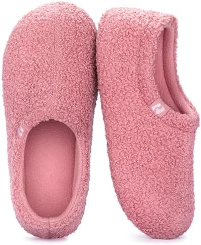 RockDove Damen Teddy-Fleece-Hausschuhe mit geschlossener Ferse Innenbereich | Angenehm warm, Weiche Dämpfung, Rutschfeste Sohle, Leicht, Waschmaschinengeeignet, Geschenkidee