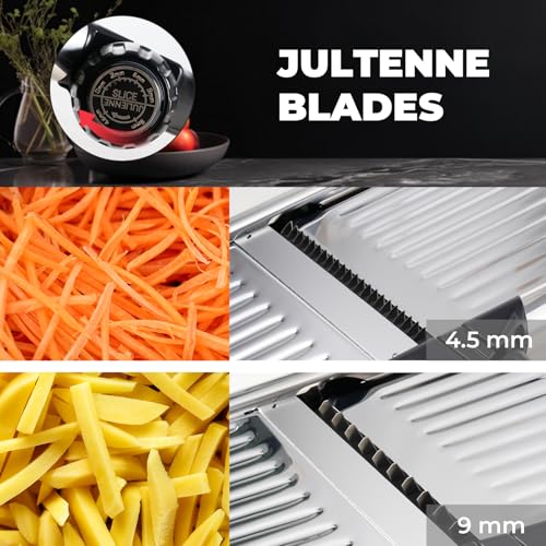 Adjustable Mandoline Slicer 5-in-1 Stainless Steel Vegetable Cutter with Ultra Sharp Blades, Julienne Slicer & Shredder for Potato, Onion by ZHANG XIAO QUAN SINCE 1628 - Image 6