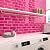 Decotalk Pink Peel and Stick Backsplash for Kitchen 12"x12" Subway Tile Backsplash 3-Pack Back Splash for Kitchen Wall Hot Pink Backsplashes Tile Self Adhesive Stick on Back Splash Tiles for Bathroom