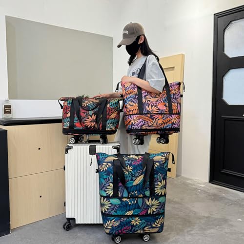 Expandable Waterproof Spinner Luggage Bag With Double Compartments For Travel Gym And Outdoor Activity2