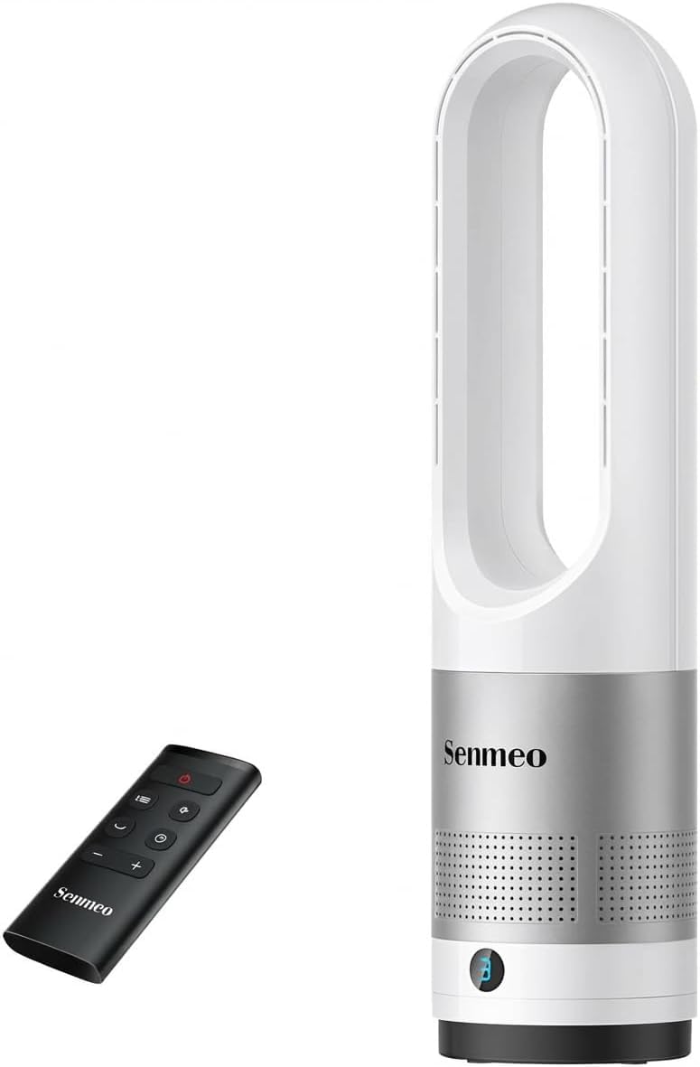 Ventilatore a Torre Senza Pale, 55 cm Ventilatore a Colonna con Telecomando, Oscillazione 90°, 8 Velocità, Timer 9 Ore, Display LED, Ventilatore Silenzioso per Camera da Letto, Soggiorno