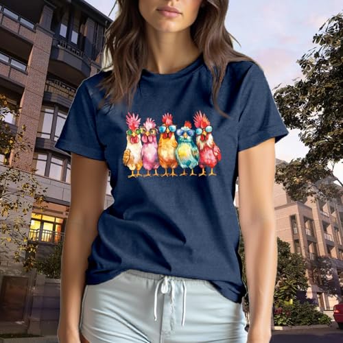 Chicken Shirt for Women Chicken Mom Tshirt Country Life Shirts Farm Girl Tee Tops3