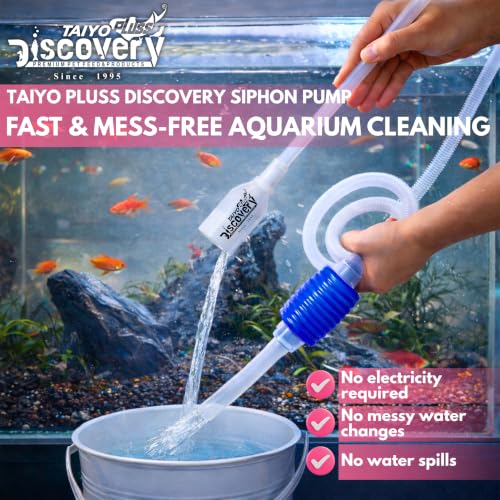 Image of Taiyo Pluss Discovery Aquarium Beginner & Starter Kit | Air Pump + Internal Filter + Siphon Pump + Fish Catching Net + Silicone Tube + Air Stones + Flow Controller | Fish Food + Aquarium Salt Included