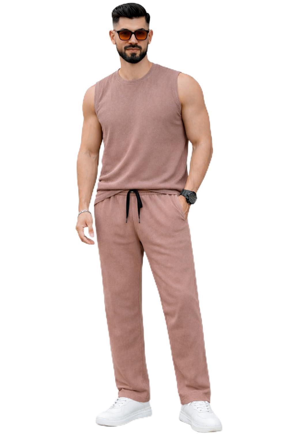 Men’s Cotton Tracksuit | Self Print Stylish Tracksuit with Trackpants | Comfortable All-Season Activewear-S52-image-28