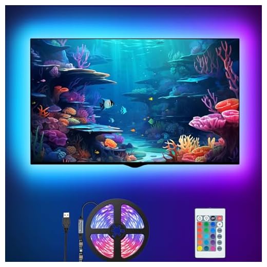 LED TV bakgrundsbelysning, SHOPLED 3M LED Strip USB TV LED ljus för 40-60 tums RGB 5050 Bias Lighting LED belysning för HDTV, TV skärm, PC