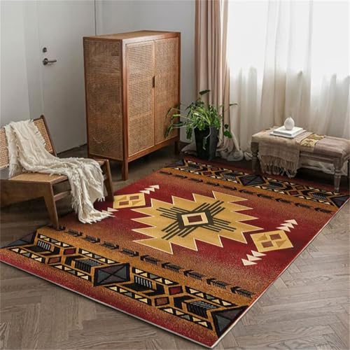 Tapis salon lavable en machine 200x200 grand format rétro