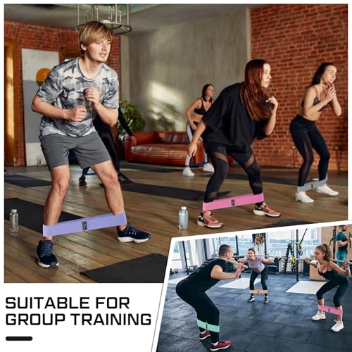 Image of 12 Pcs Fabric Resistance Bands for Working Out Non-Slip Booty Exercise Loop Bands for Women Men Glutes Hip Thigh Butt Yoga Pilates Fitness Gym, Light Medium Heavy