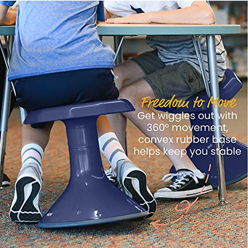 Image of ECR4Kids ACE Active Core Engagement Wobble Stool, 15-Inch Seat Height, Flexible Seating, Navy