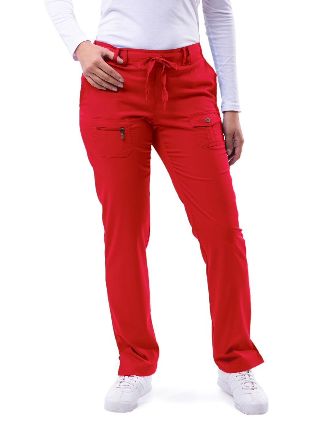 Adar Pro Scrubs for Women - Skinny Leg Yoga Scrub Pants - P4100 - Apple - 3X