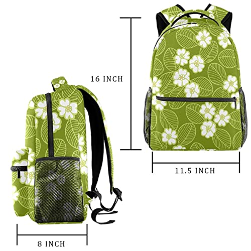 Sac à dos floral vert et multicolore pour étudiant et voyage - 2