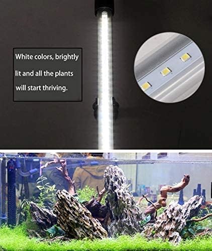 Image of VENUS AQUA SR-600 Aquarium Light | 22.5 Inch Fully Submersible Waterproof Lamp | Adjustable White Lighting for Fish Tank with 2 Suction Cups | AC 220-240V