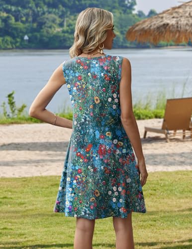 Image of Zeagoo Womens Summer Dress 2026 Sleeveless Casual A-Line Tshirt Sundresses