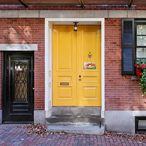 image for Vdsrup Red Poppy Flower Hanging Door Sign Plaque Spring Poppies Sunflo