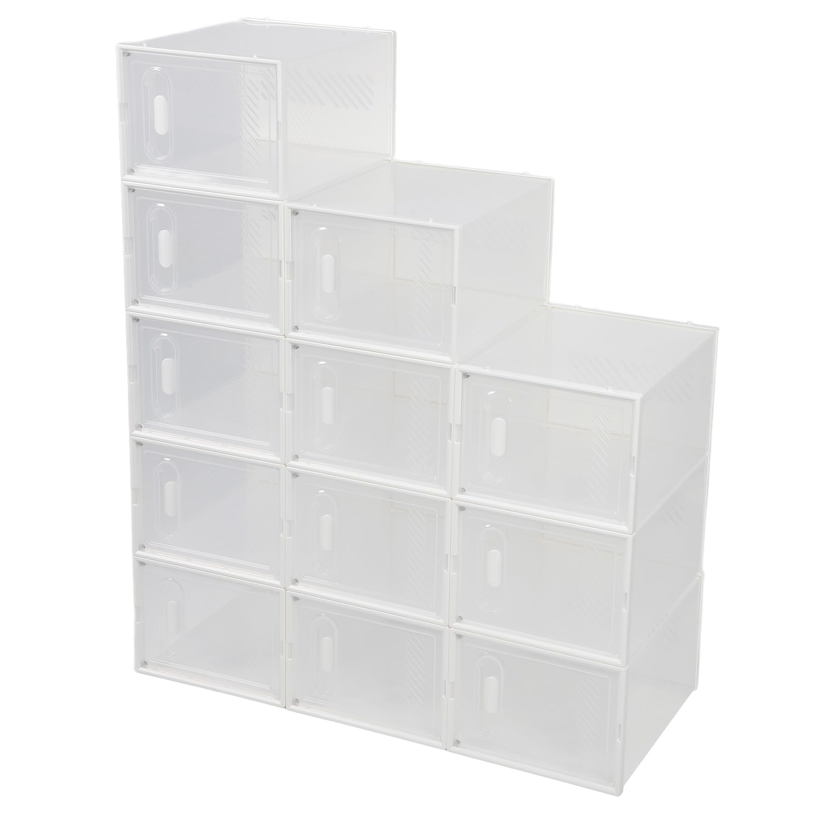 Scatole per scarpe trasparenti impilabili, organizer per scarpe multistrato, vetrina per scarpe in plastica trasparente con design staccabile, soluzione salvaspazio per armadio,