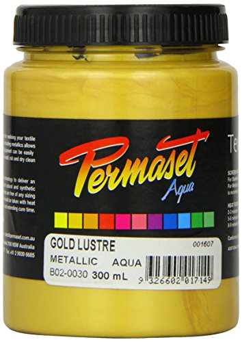 Permaset Aqua - Tinta para serigrafía textil (300 ml, ecológico, tinta dorada)