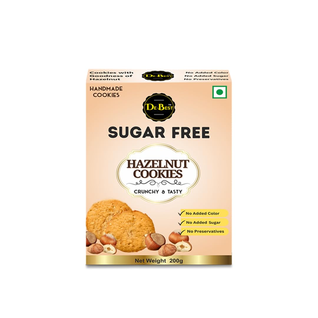 De Best Sugar Free Hazelnut Cookies | Sugar Free | No added Color | Premium Handmade Cookies | Crunchy & Tasty | Eggless Cookies | 200g (B0CKHVWJJM) Amazon Price History, Amazon Price Tracker
