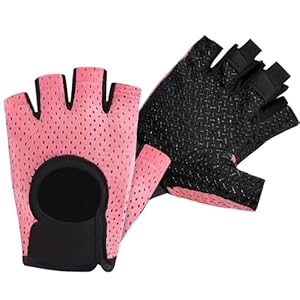Weight Lifting Gloves Gym Gloves Women Non-Slip Weight Lifting Gloves Women, Breathable Ladies Gym Gloves Adjustable Weight Training Gloves for Fitness, Exercise, Training, Hanging, Yoga (Pink)