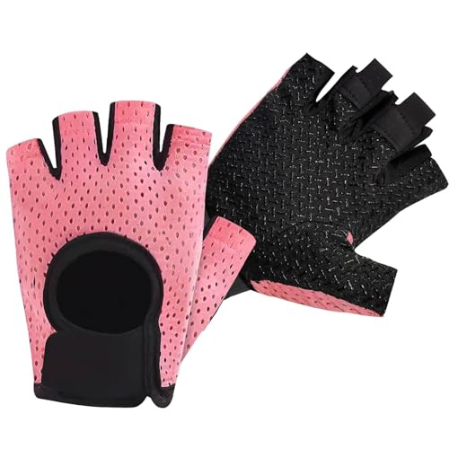 Weight Lifting Gloves Gym Gloves Women Non-Slip Weight Lifting Gloves Women, Breathable Ladies Gym Gloves Adjustable Weight Training Gloves for Fitness, Exercise, Training, Hanging, Yoga (Pink)