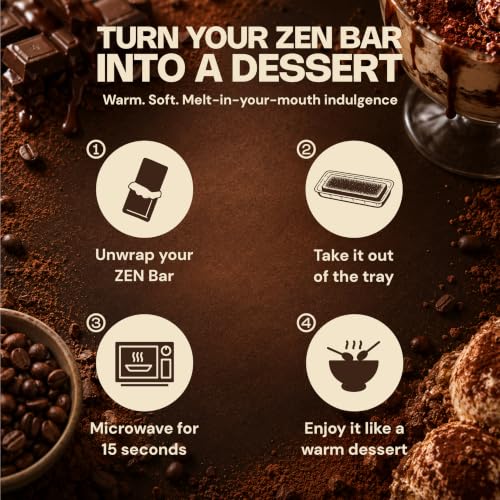 Image of ZEN Protein Dessert Bar Tiramisu Fudge Pack of 6 (50g Each) | 15g Protein, 13 gram Fiber, 200 Calories, 6g Net Carbs | No Added Sugar | No Palm Oil | Healthy Snack