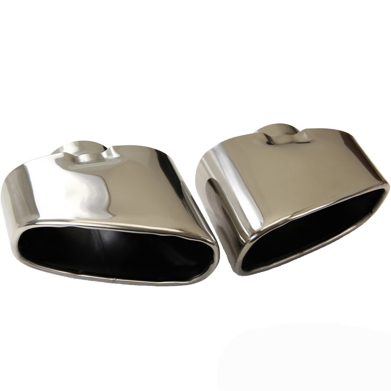 Recambo Osłony rury wydechowej, rury wydechowej, stal nierdzewna, chrom, kompatybilne z BMW X5 E70 2006-2013, masywne osłony rury wydechowej, Plug&Play, uniwersalne