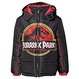 Jurassic Park Little Boys Zip Up Winter Coat Puffer Jacket Black 4