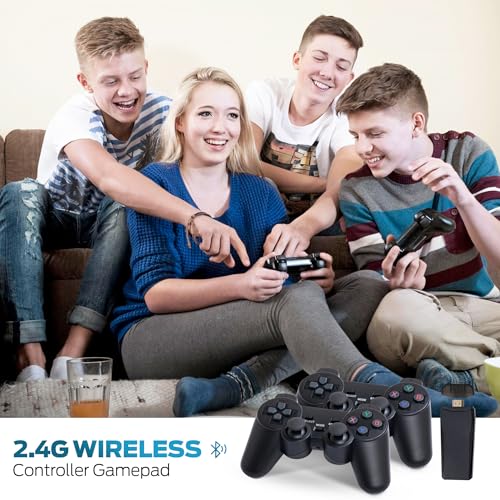 MSCFIT Retro Game Console, Plug & Play TV Gaming Console with 20,000 Built-in Games, 64GB, 4K HDMI Output, 9 Iconic Emulators, 2.4G Wireless Controllers, Black