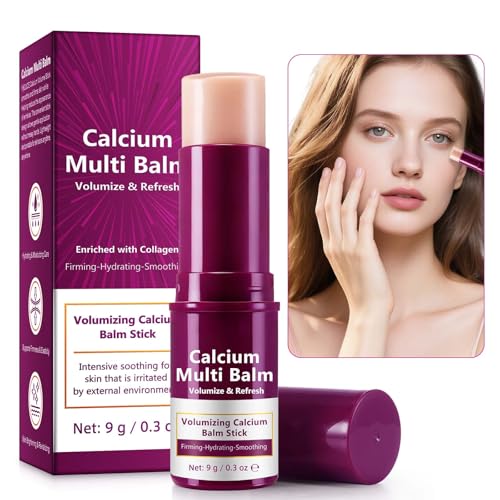 Calcium Multi Balm Stick, 9g Calcium Multi Balm, Collagen Moisturing Stick, Wrinkle Core, Moisturizing Cream, Hydrating, Firming Skin, Suitable for Eyes, Neck, Face