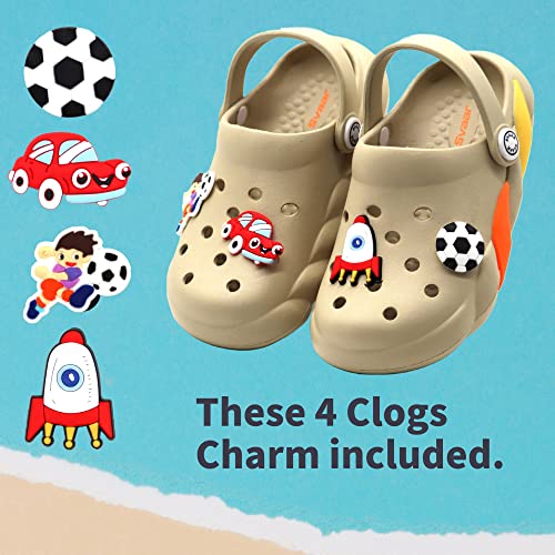 Image of SVAAR Slingback Clog Shoes for Boys & Girls || Indoor & Outdoor Sandals Clogs for Kids with 4 Cartoon Charm