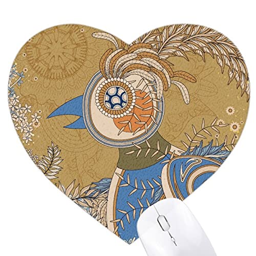 花の金鵄浮世絵の葉 ハート型マウスパッドゴムパッド