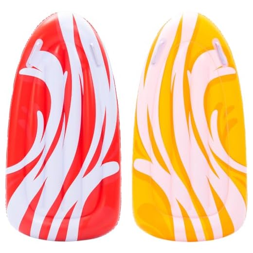 JOYIN 2 Pack Inflatable Boogie Boards with Handles for Water Slides, Boogie Board for Slip Slide, Swimming Pool Floating Water Boards Learn to Swim, Summer Water Fun Toy for Kids and Toddlers