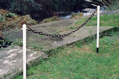 Flexibarrier Pfosten und Kettenabsperrung mit Kunststoffstange, 107 cm, 16 Stück