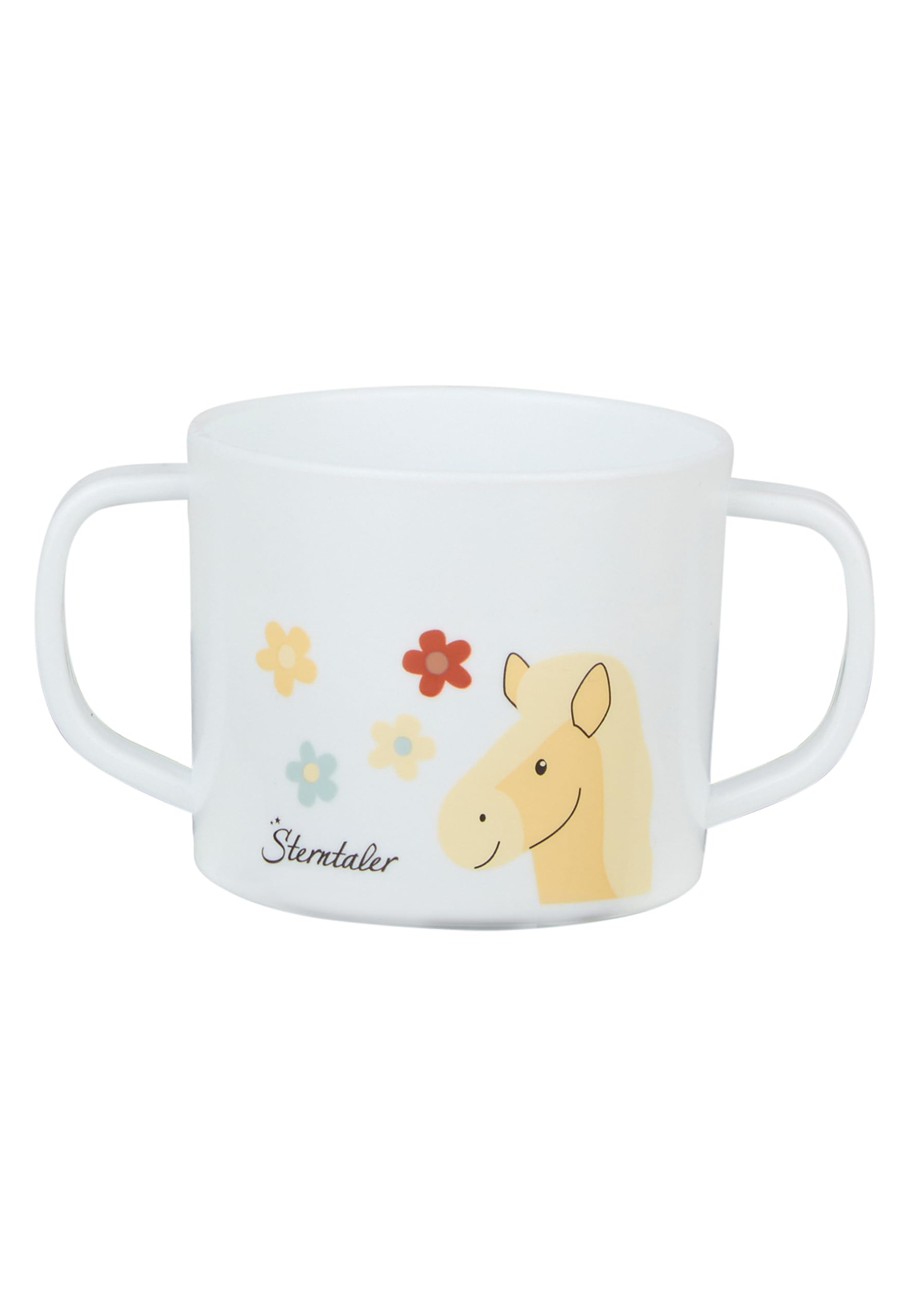 Sterntaler Geschirrset Pferd Sunny - Baby und Kinder Geschirr mit rutschfestem Sockel an Teller, Tasse und Becher - robustes Baby und Kindergeschirr aus lebensmittelechtem Material, mattrot