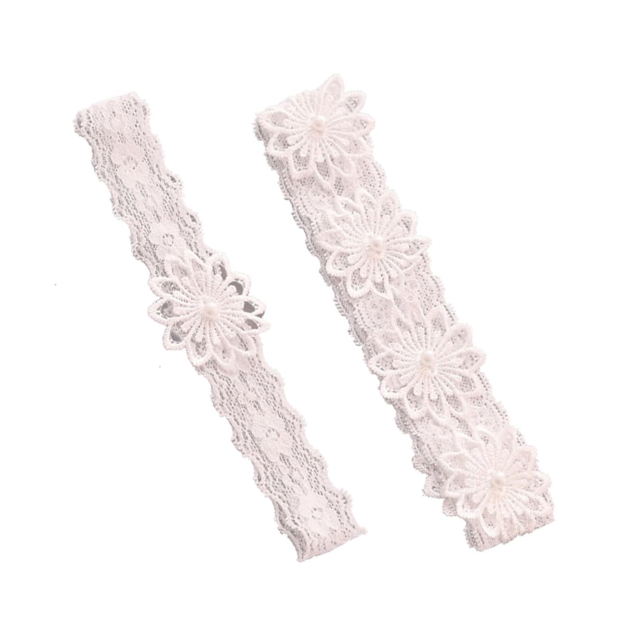 SOIMISS 3paare Hochzeit Strumpfband Aus Spitze Mit Künstlichen Perlen Elegantes Beinaccessoire Für Bräute Für Hochzeitsfeiern Und Partys Verstellbar Und Komfortabel