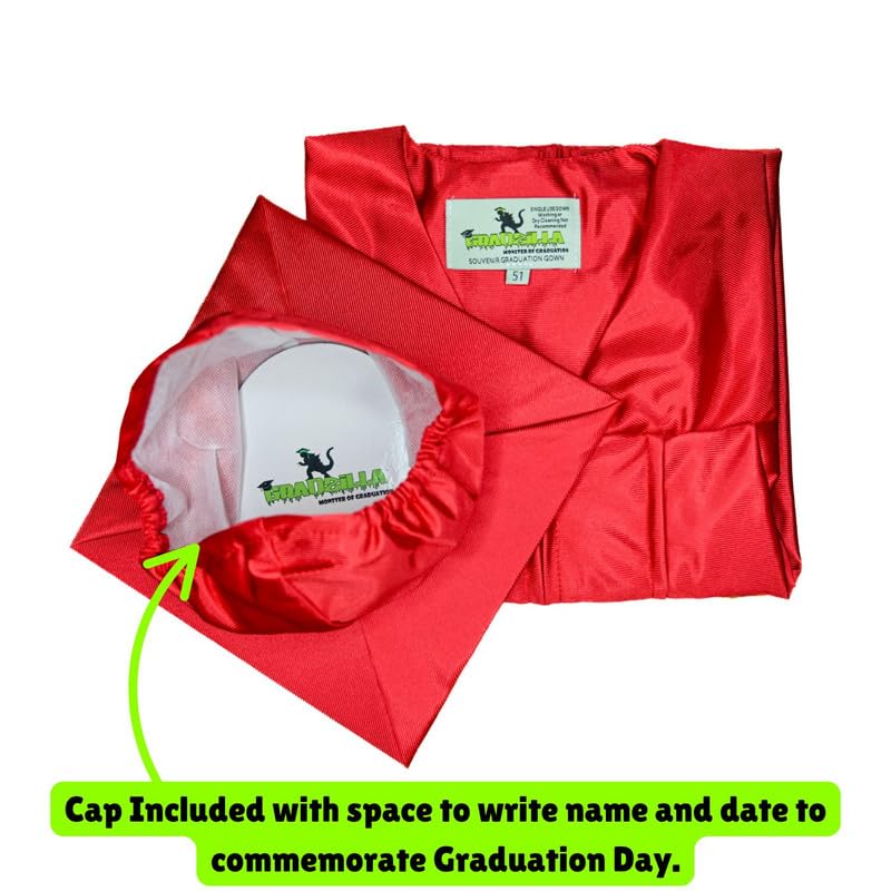Image of Gradzilla Graduation Cap and Gown Set - Shiny Finish for High School and College, Durable Robes for Commencement Ceremonies