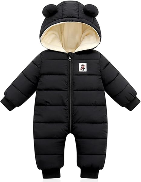 Baby Snowsuit Winter Hooded Romper Baby Coat Jumpsuit Zipper Infant Clothes Outfits Boys Girls