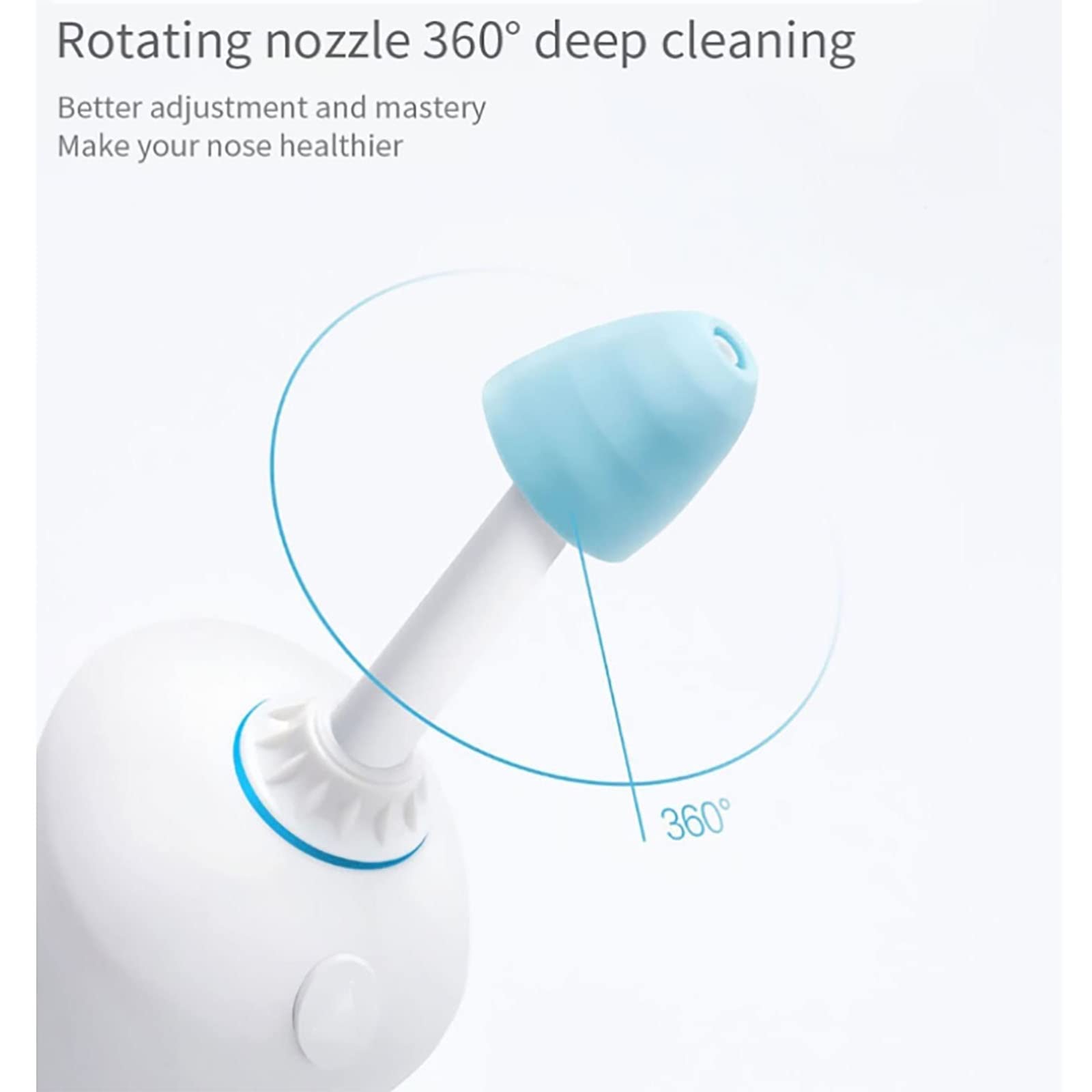 PEAMAN Lavado Nasal, Lavado 360 Grados de rotación Limpiar la Nariz Recargable a Prueba de Agua para la rinitis alérgica Congestión Nasal Estornudos