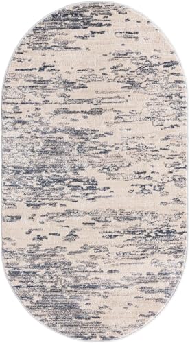 Rugs.com Oasis Collection Rug – 3x5 Oval Gray Medium-Pile Rug