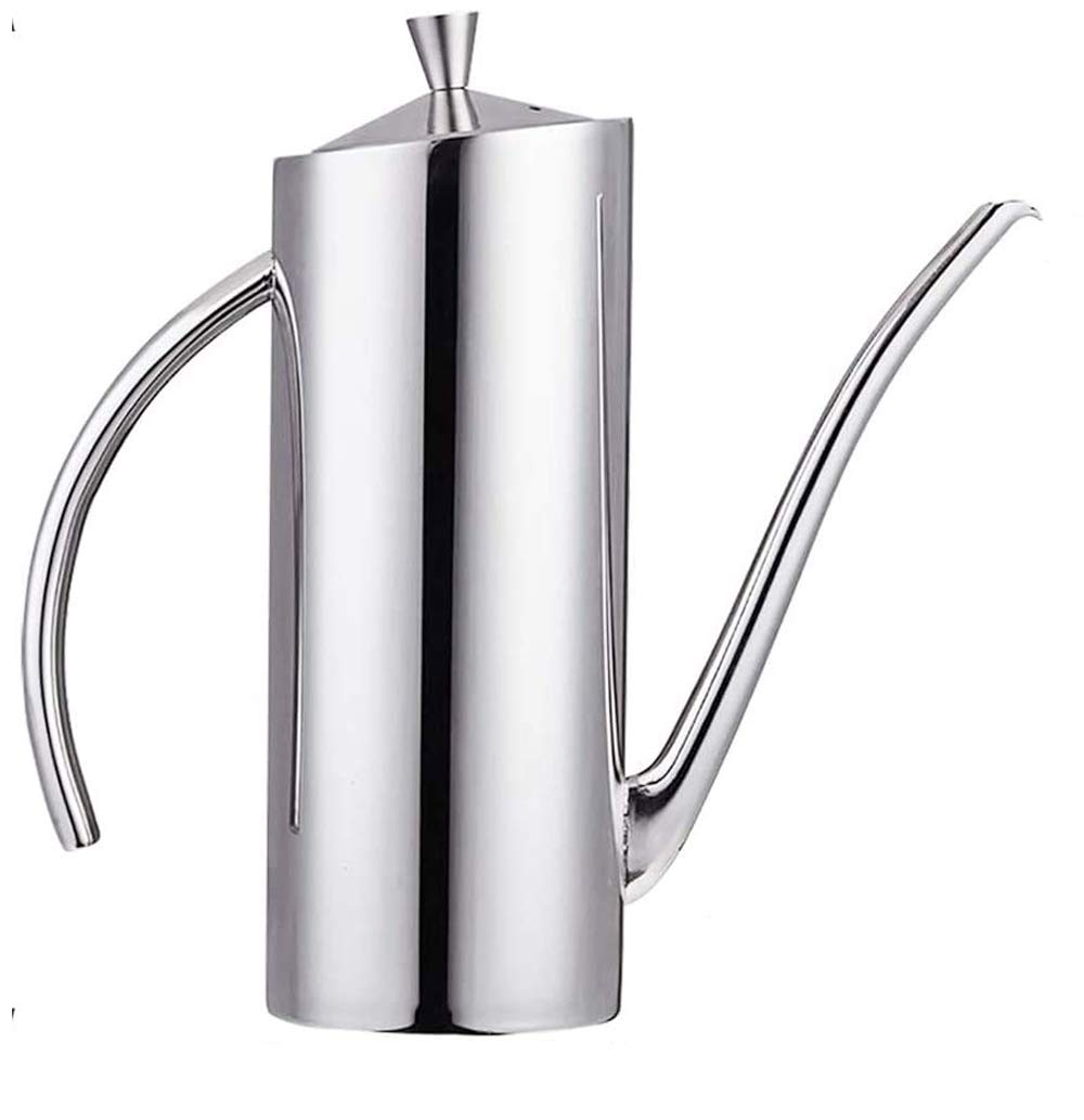 XiaoShenLu Stainless Steel Oil Bottle with Pouring Spout Anti-Dirt Stopper Kitchen Oil Dispenser, 500ml