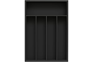 Bamboo Black Drawer Dividers - Kitchen Organization for Silverware and Cutlery