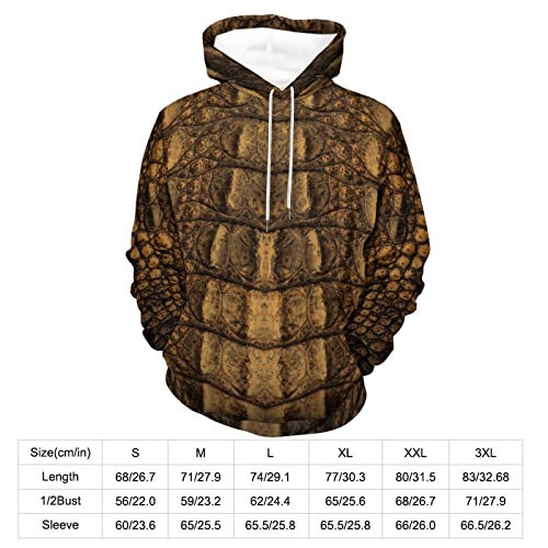 Sweat à Capuche Crocodile Brun UMENG Pull Confort pour le Week-end