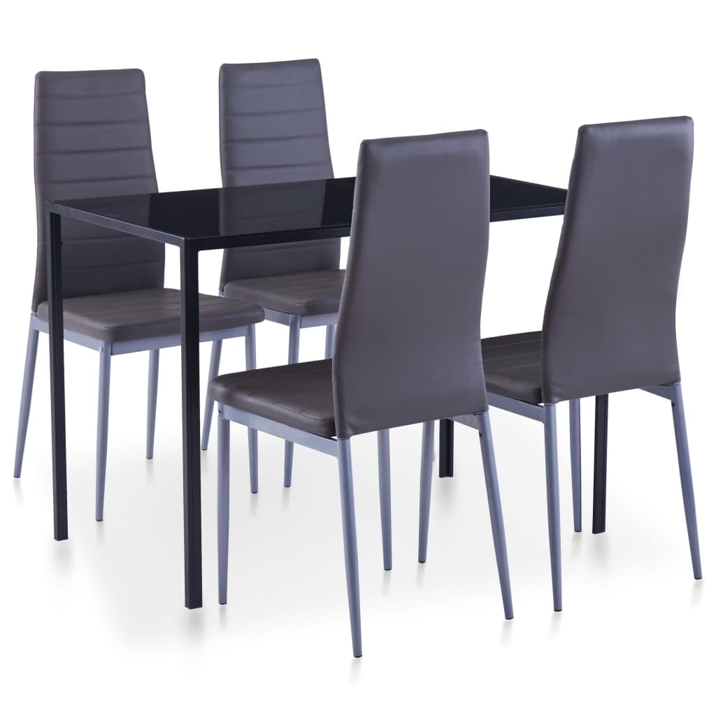 Mesa de comedor pequeña gris y 4 sillas cómodas que resuelven la falta de espacio